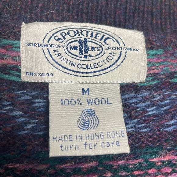 VTG Kristin Collection Sportific Double Breasted 100% Wool Equestrian Cardigan M - Picture 4 of 8